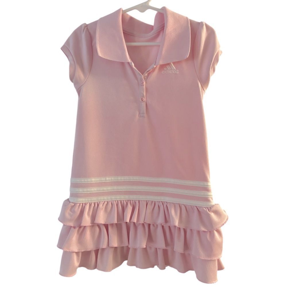 Adidas Toddler Girls Short Sleeve Polo Ruffle Dress